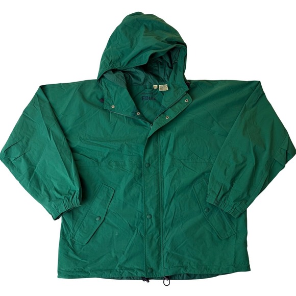 Eddie Bauer Other - Eddie Bauer EBtek Mens XL Green Hooded Rain Jacket Sympatex Vintage 23701